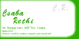 csaba rethi business card